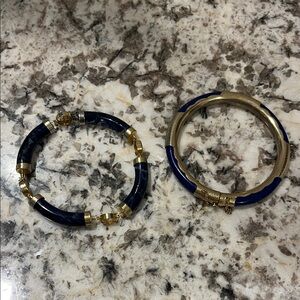 Gold and Blue Bracelet Set